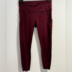 Red Lululemon leggings 25”